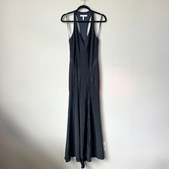 BCBGeneration Black Lace Insert Racerback Maxi Dress Size XS - Picture 2 of 7